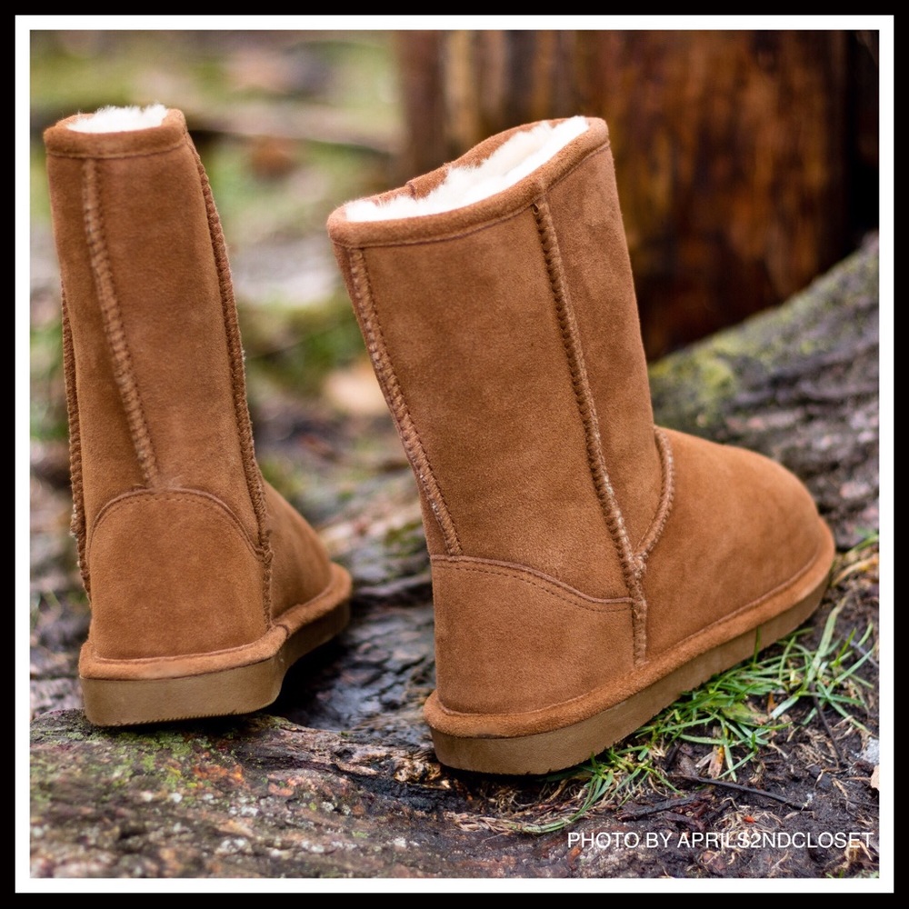 SUEDE SHEARLING LINED BOOTS ANKLE BOOTIES - Picture 6 of 12
